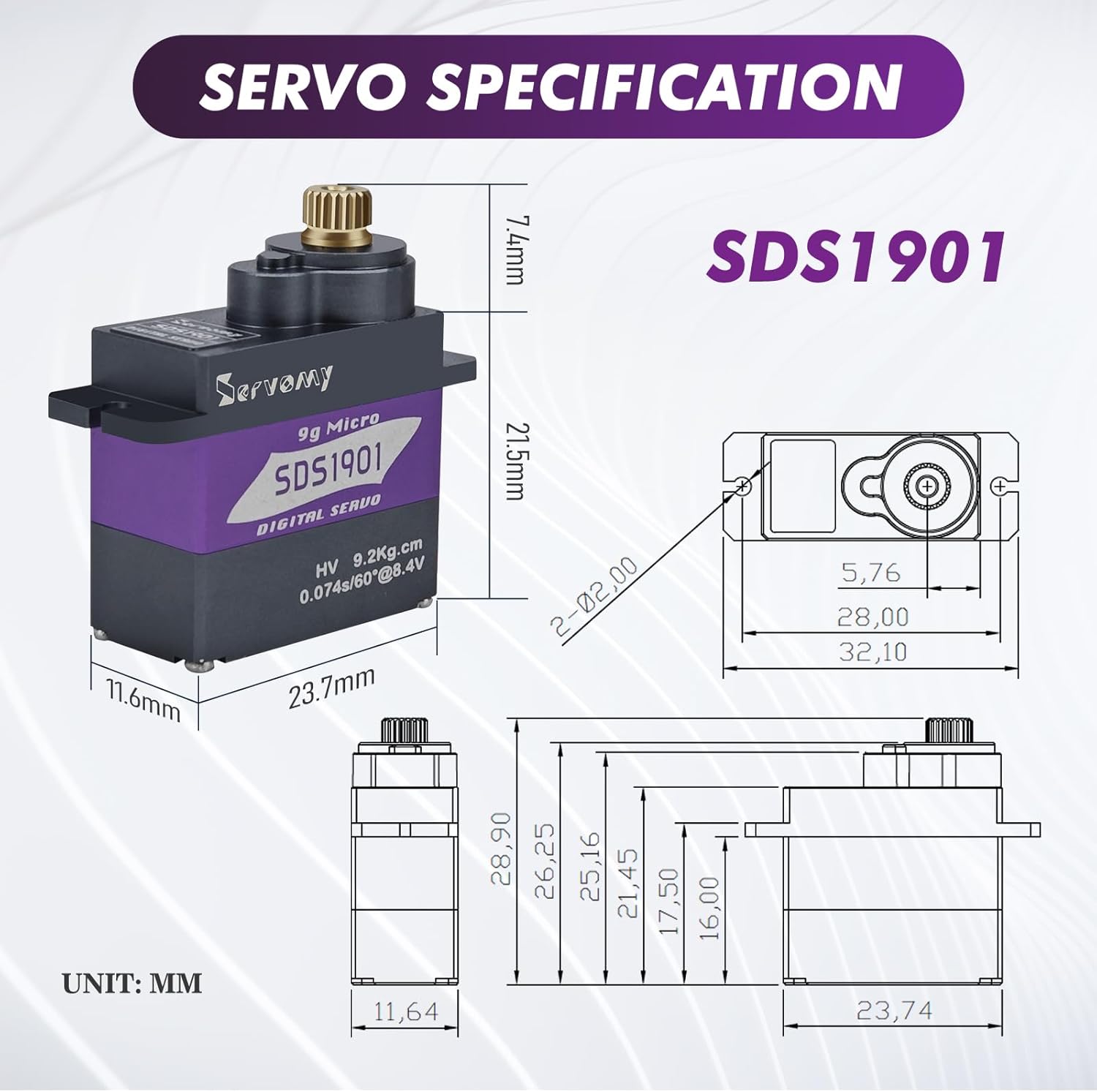 SERVOMY-SDS1901 numérique 9G M - Arduino Robot avis et prix